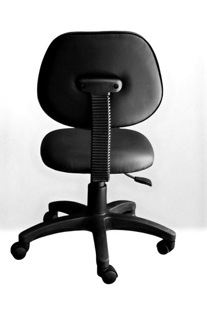 Silla de oficina de cuerina negra estilo secretaria