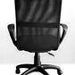 Silla de oficina de tela, apoyo lumbar y base cromada 