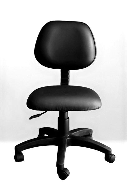 Silla de oficina de cuerina negra estilo secretaria 